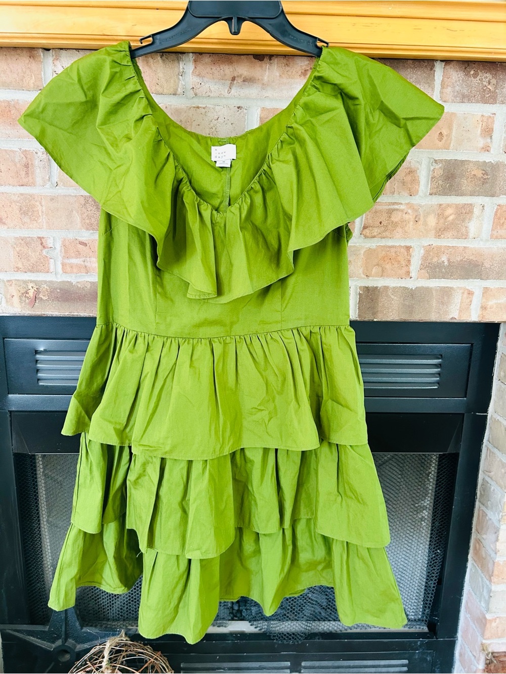 a new day Green Ruffle Tiered Mini Dress